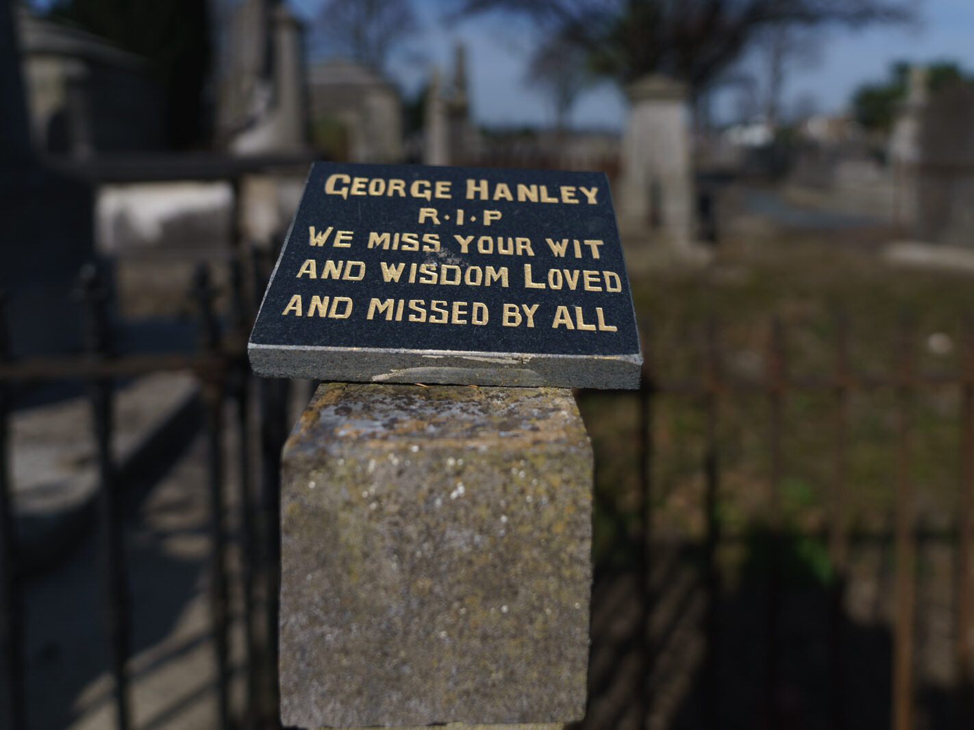 A SIMPLE TRIBUTE TO GEORGE HANLEY R.I.P [WE MISS YOUR WIT AND WISDOM LOVED AND MISSED BY ALL]-245412-1