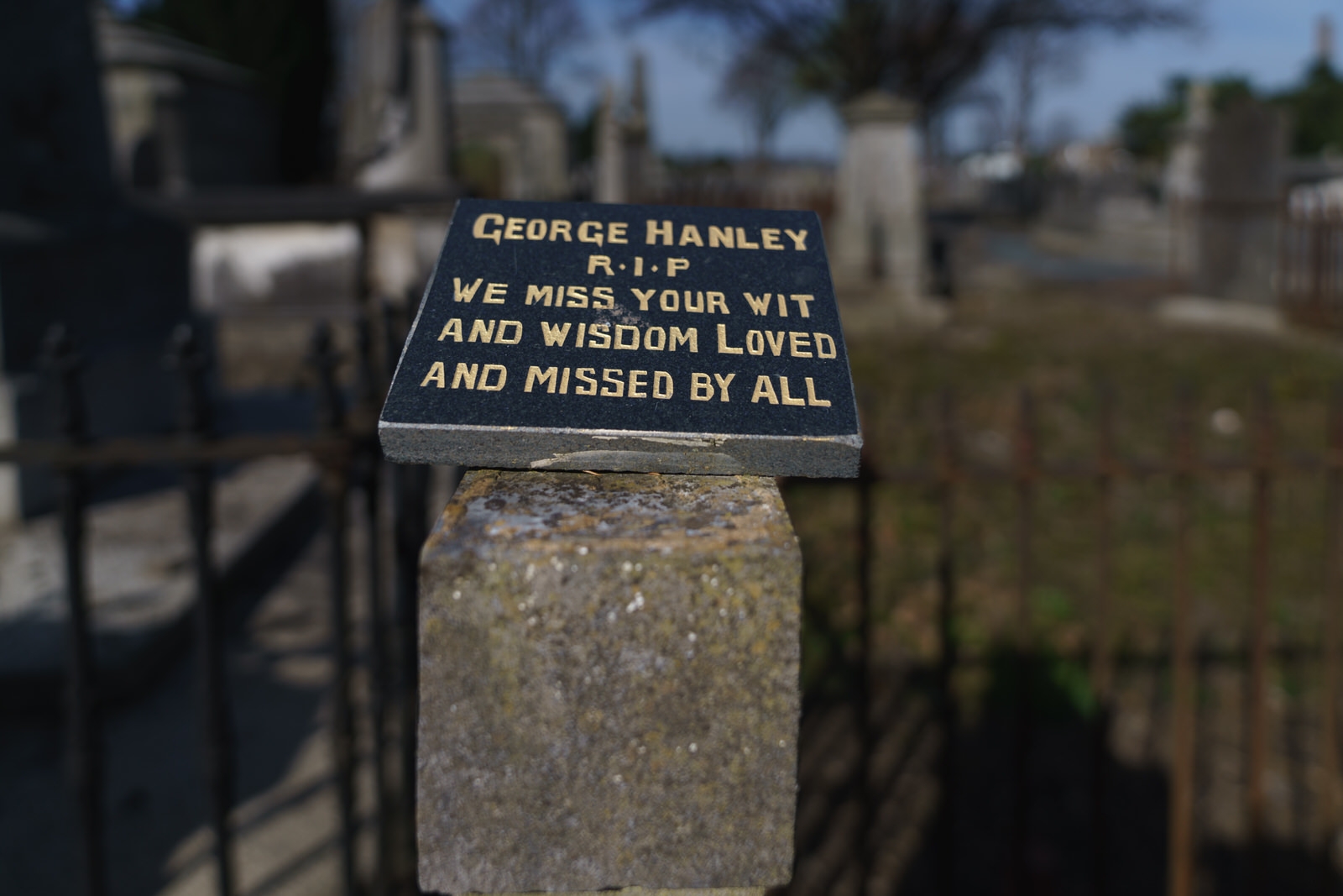 George Hanley A SIMPLE TRIBUTE TO GEORGE HANLEY R.I.P - WE MISS YOUR WIT AND WISDOM ...