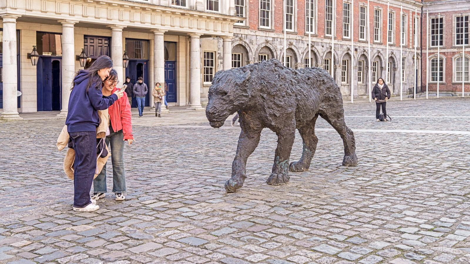 HOW DARE YOU CALL ME KITTY [BRONZE LIONESS BY DAVIDE RIVALTA IN THE UPPER COURTYARD DUBLIN CASTLE]-228100-1