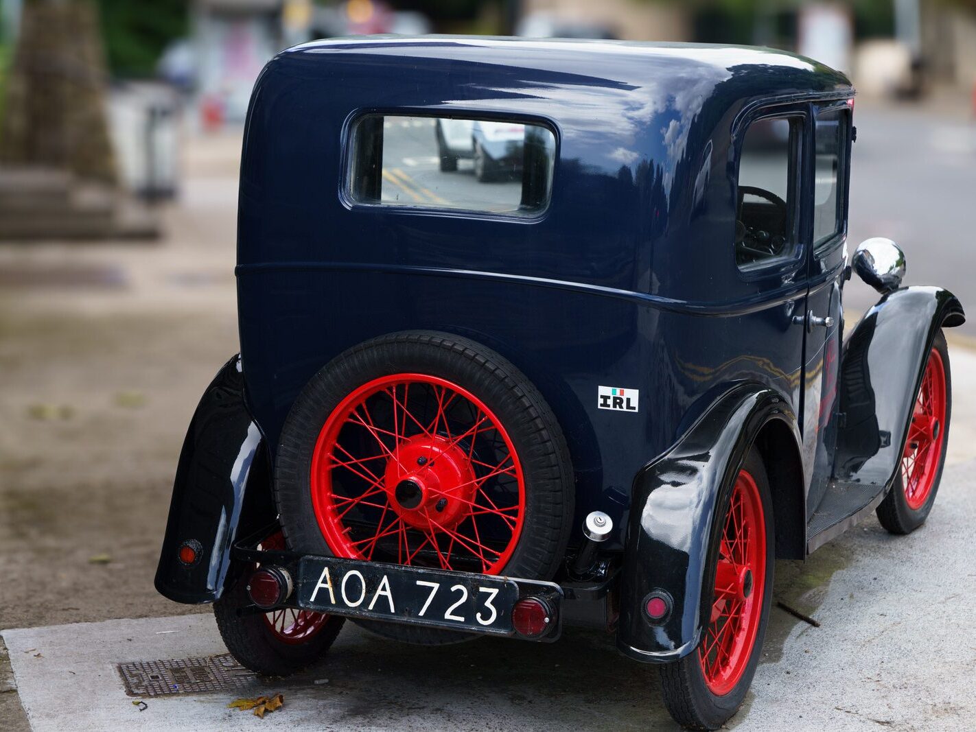 I WONDER IF MY CAR HAS ANY TRADE IN VALUE [OLD BABY AUSTIN CAR PARKED AT THE DROPPING WELL PUB]-239257-1