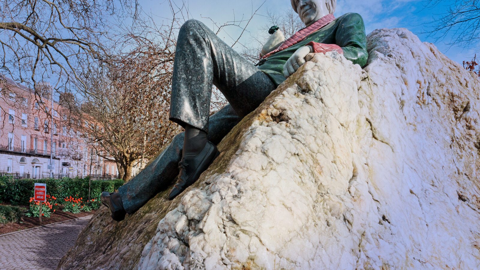 IN MERRION SQUARE THERE IS A WONDERFUL MEMORIAL TO OSCAR WILDE [IT IS BY DANNY OSBORNE AND THERE ARE THREE DISTINCT ELEMENTS]-229764-1