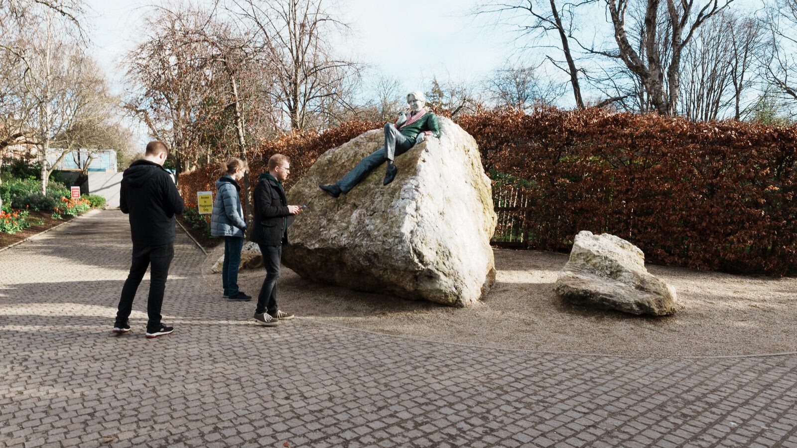 IN MERRION SQUARE THERE IS A WONDERFUL MEMORIAL TO OSCAR WILDE [IT IS BY DANNY OSBORNE AND THERE ARE THREE DISTINCT ELEMENTS]-229782-1