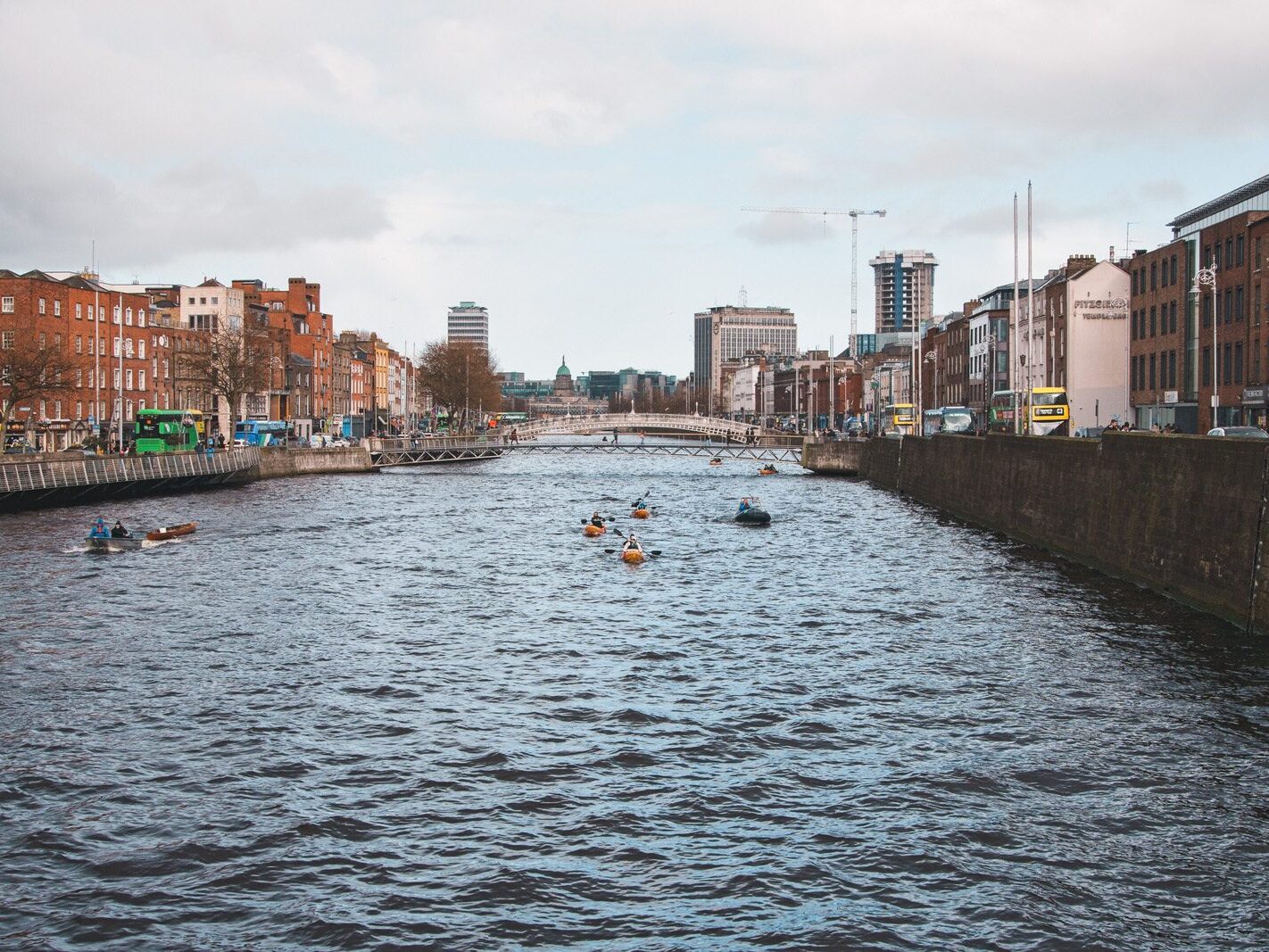 GRATTAN BRIDGE AND NEARBY [ON A REALLY WET DAY IN APRIL 2024]-231251-1