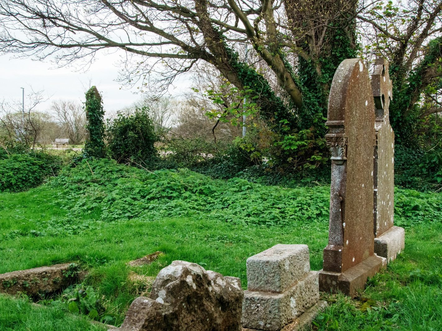 TWO CROSSES AND TULLY CHURCH AT LAUGHANSOWN LANE [THE CHURCH AND GRAVES]-223559-1