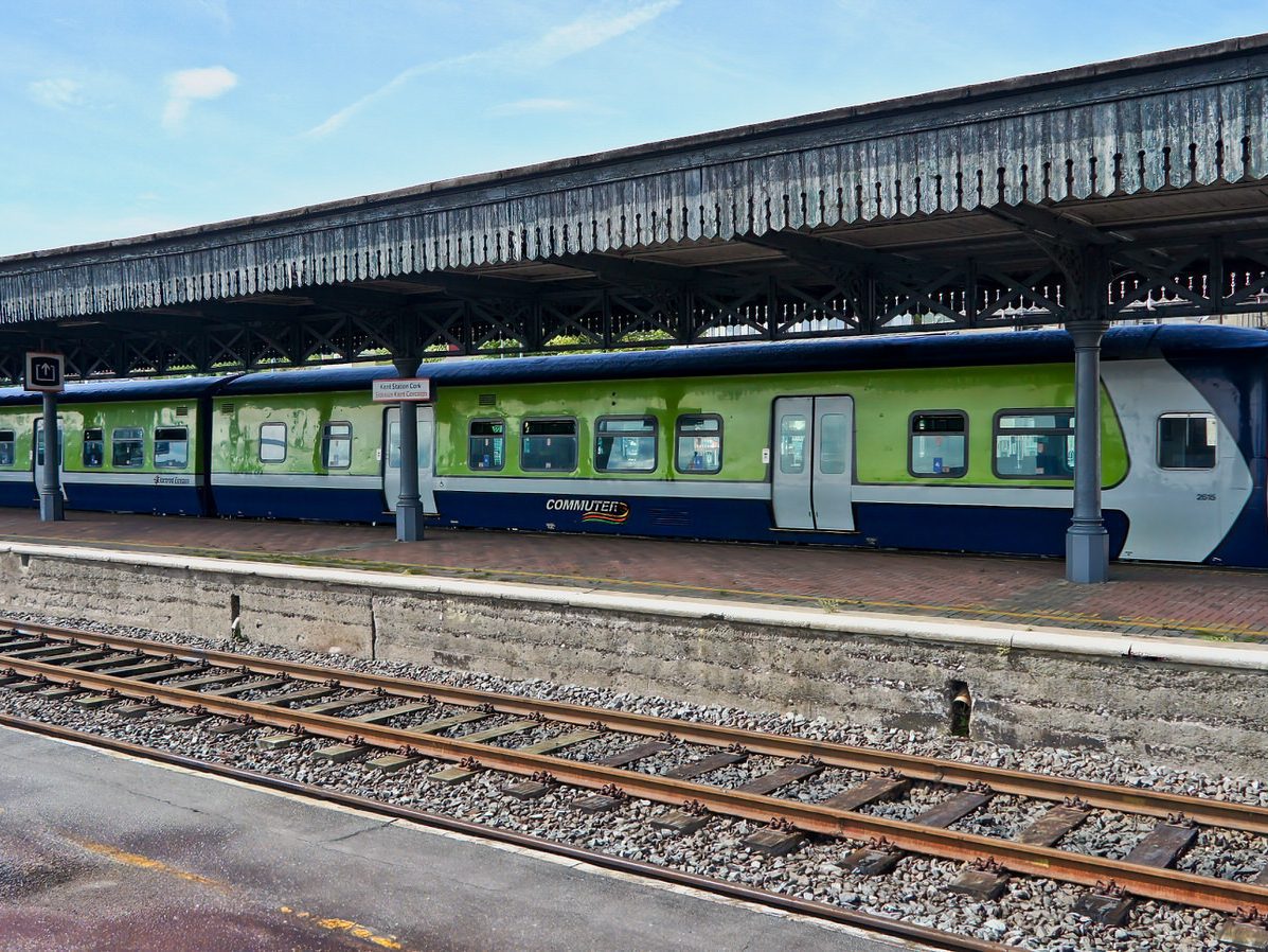 CORK TO COBH SERVICE AT KENT TRAIN STATION [2 YEARS BEFORE THE STATION WAS BADLY DAMAGED BY A FREAK STORM] 008