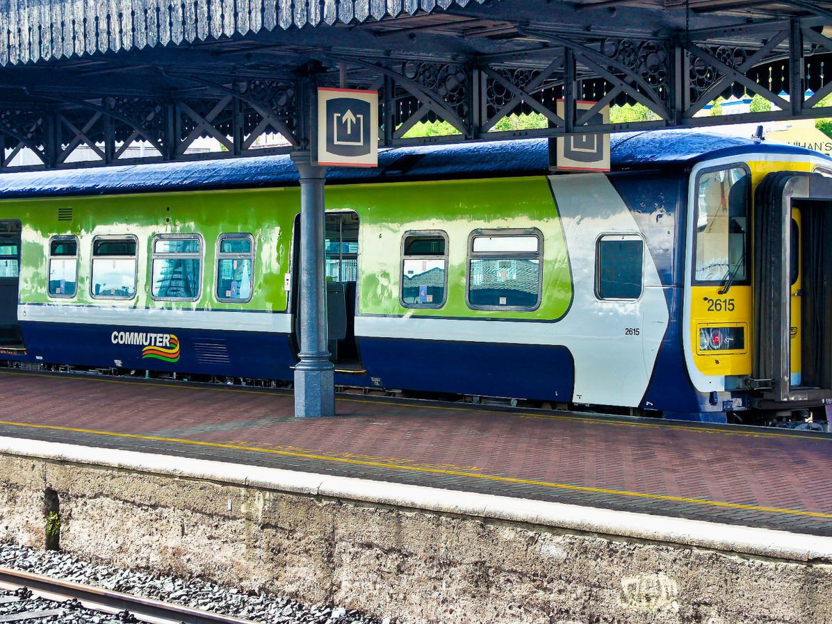 CORK TO COBH SERVICE AT KENT TRAIN STATION [2 YEARS BEFORE THE STATION WAS BADLY DAMAGED BY A FREAK STORM] 005