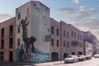 THE FISHERMEN MURAL BY FINTAN McGEE [ ON ROCHES STREET LIMERICK JULY 2017]-244455-1