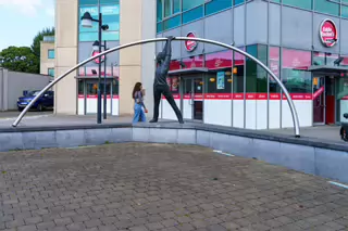 LEANING MAN SCULPTURE AT SHAMROCK PLAZA [CARLOW TOWN]-239606-1