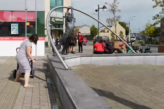 LEANING MAN SCULPTURE AT SHAMROCK PLAZA [CARLOW TOWN]-239607-1