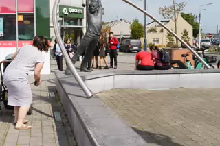 LEANING MAN SCULPTURE AT SHAMROCK PLAZA [CARLOW TOWN]-239608-1