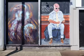 THE SPOON MAN MURAL [COULD BE A TRIBUTE TO DECLAN WALSH AND THE ARTIST MAY WELL BE ORIEL]-239012-1