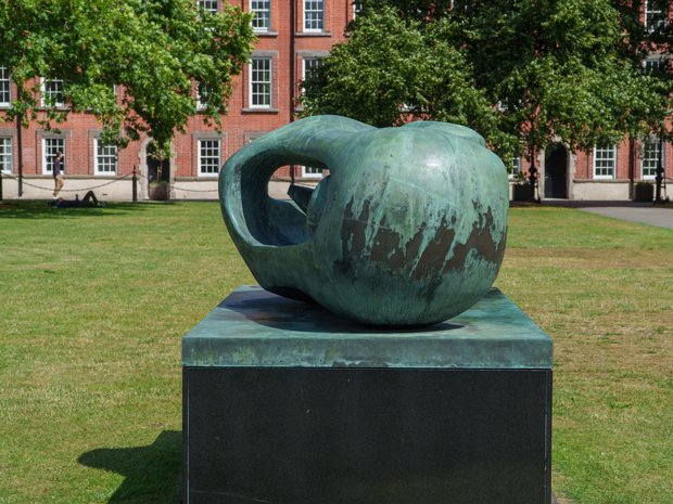 SCULPTURE BY HENRY MOORE RECLINING AND CONNECTED FORMS