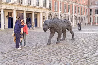 HOW DARE YOU CALL ME KITTY [BRONZE LIONESS BY DAVIDE RIVALTA IN THE UPPER COURTYARD DUBLIN CASTLE]-228100-1