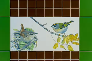 A SET OF THREE TILES FEATURING THE WREN AND THE GOLDCREST [BY KILLIAN MULLARNEY]-239286-1