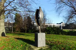 BLACK TULIP ON THE UCD CAMPUS [A SCULPTURE BY EAMONN CEANNT]-226659-1