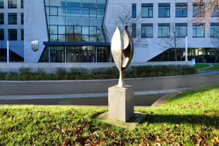 BLACK TULIP ON THE UCD CAMPUS [A SCULPTURE BY EAMONN CEANNT]-226661-1