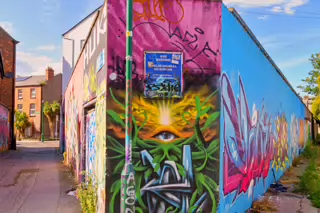 ST PETERS LANE IN PHIBSBOROUGH [BACK IN JULY 2022 IT HOSTED SOME MURALS BUT THE QUALITY WAS IN DECLINE]-244055-1