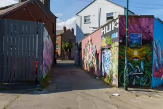 ST PETERS LANE IN PHIBSBOROUGH [BACK IN JULY 2022 IT HOSTED SOME MURALS BUT THE QUALITY WAS IN DECLINE]-244061-1