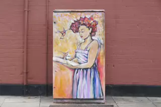 THE BOOK READER AN EXAMPLE OF PAINT-A-BOX STREET ART ON NORTH KING STREET [BY PAWEL JASINSKI]-238372-1 BY PAWEL JASINSKI