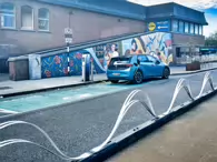 MURAL BY CLAIRE PROUVOST ON THE REDUNDANT MOVING WALKWAY [ENTRANCE TO THE ORIGINAL AND FIRST SHOPPING CENTRE IN DUNDRUM]-231551-1