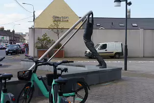 LEANING MAN SCULPTURE AT SHAMROCK PLAZA [CARLOW TOWN]-239605-1