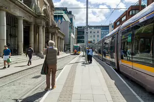 HARCOURT STREET TRAM STOP AND PARK PLACE [PHOTOGRAPHED USING A VERY OLD SONY NEX-5]-238217-1 HARCOURT STREET TRAM STOP AND PARK PLACE