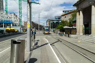 HARCOURT STREET TRAM STOP AND PARK PLACE [PHOTOGRAPHED USING A VERY OLD SONY NEX-5]-238224-1 HARCOURT STREET TRAM STOP AND PARK PLACE