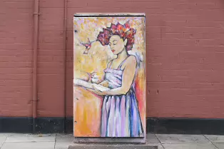 THE BOOK READER AN EXAMPLE OF PAINT-A-BOX STREET ART ON NORTH KING STREET [BY PAWEL JASINSKI]-238372-1 BY PAWEL JASINSKI