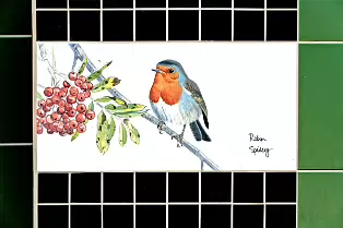 THE IRISH ROBIN [TILES BY KILLIAN MULLARNEY FEATURING BIRDS NATIVE TO IRELAND]-237907-1