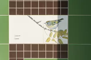 A SET OF THREE TILES FEATURING THE WREN AND THE GOLDCREST [BY KILLIAN MULLARNEY]-239288-1