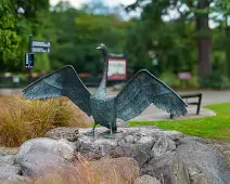 SCULPTURE OF A SWAN BY ANNETTE McCORMACK [AT THE STRAND PARK IN NEWBRIDGE]-238514-1