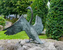 SCULPTURE OF A SWAN BY ANNETTE McCORMACK [AT THE STRAND PARK IN NEWBRIDGE]-238516-1