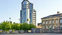 THE BOAT IS A BUILDING IN BELFAST AND IT IS NEAR THE LAGAN WEIR [NOT THE TALLEST BUILDING IN IRELAND]-233302-1 KNOWN AS THE BOAT