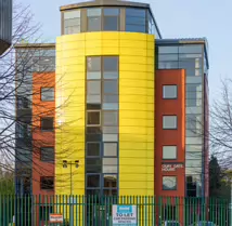 QUAY GATE HOUSE IS VERY MUCH A YELLOW BUILDING [LOCATED IN BELFAST AND WAS COMPLETED IN 2000]-232893-1