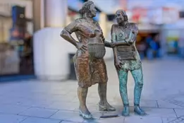 MONUMENT TO THE UNKNOWN WOMAN WORKER [BY LOUISE WALSH AND IT IS LOCATED OUTSIDE THE EUROPA HOTEL]-233216-1 PHOTOGRAPHED BY WILLIAM MURPHY