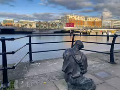 THE LINESMAN SCULPTURE BY DONY MacMANUS [LOCATED ON CITY QUAY - DUBLIN DOCKLANDS]-225485-1