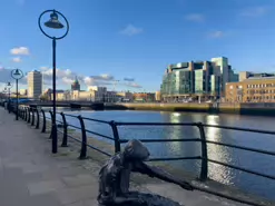 THE LINESMAN SCULPTURE BY DONY MacMANUS [LOCATED ON CITY QUAY - DUBLIN DOCKLANDS]-225487-1