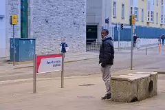 A FREQUENTLY UNNOTICED TRIBUTE [DEMOLITION DAVE'S MEMORIAL AT THE SMITHFIELD TRAM STOP]-228838-1