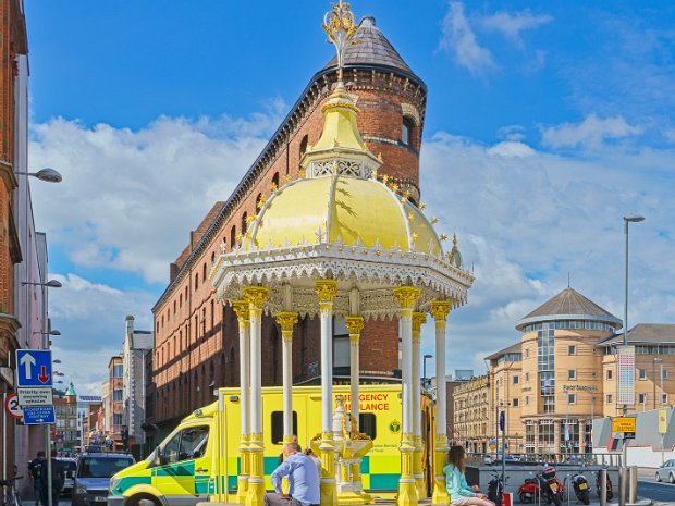 JAFFE FOUNTAIN At the Victoria St entrance to the Victoria Square shopping mall is the yellow and white Jaffe Memorial Fountain. The...