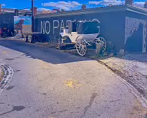 A WHITE CARRIAGE IN STONEYBATTER [BUT NO HORSE]-234167-1