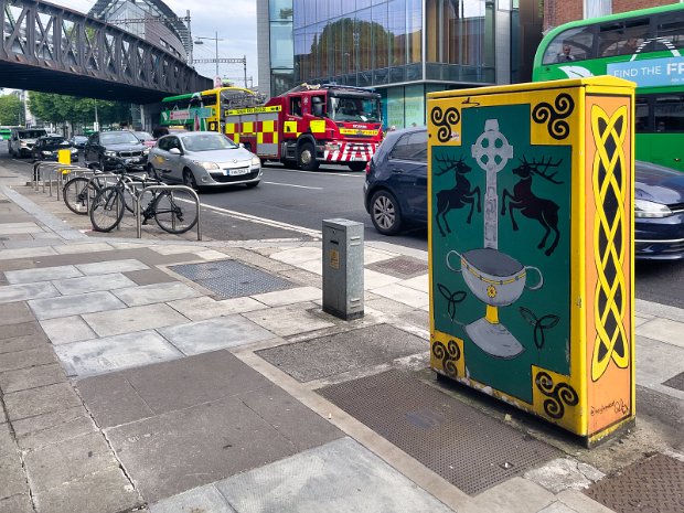 BOX OF KELLS "The Box of Kells" by David Mackey, located at the corner of Pearse Street and Shaw Street in Dublin. It is a beautiful...