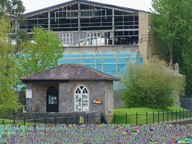 THE TEA HOUSES AS THEY WERE IN 2016 - KILKENNY The large structure had been demolished to make way for the new scenic riverside park within the Abbey Quarter.