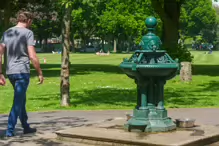 A FACILITY FOR DOGS AT HERBERT PARK [AN OLD WATER FOUNTAIN PUT TO GOOD USE]-233357-1