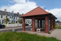 BUS SHELTER 1725 AT DOYLE'S LANE [A HAVEN IN THE RAIN FOR MYSELF AND TWO PASSING DOGS]-237267-1