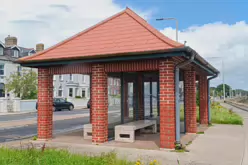 BUS SHELTER 1725 AT DOYLE'S LANE [A HAVEN IN THE RAIN FOR MYSELF AND TWO PASSING DOGS]-237268-1