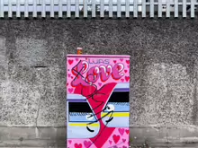 WHEN TWO LUASES PASS IT'S A LUAS KISS [STREET ART ON CHANCERY STREET - MARY'S LANE]-215974-1