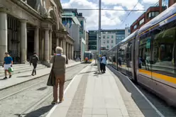 HARCOURT STREET TRAM STOP AND PARK PLACE [PHOTOGRAPHED USING A VERY OLD SONY NEX-5]-238217-1 HARCOURT STREET TRAM STOP AND PARK PLACE