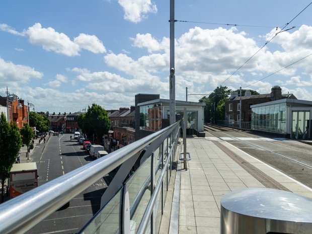 TRAM STOP AT RANELAGH The Ranelagh LUAS tram stop in Dublin is uniquely situated on a bridge that spans Ranelagh Road. This elevated position...