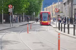 A VERY DISTINCTIVE RED TRAM PROMOTING KFC [AN EXAMPLE OF FULL BODY ADVERTISING REFERRED TO AS WRAPPING]-236689-1