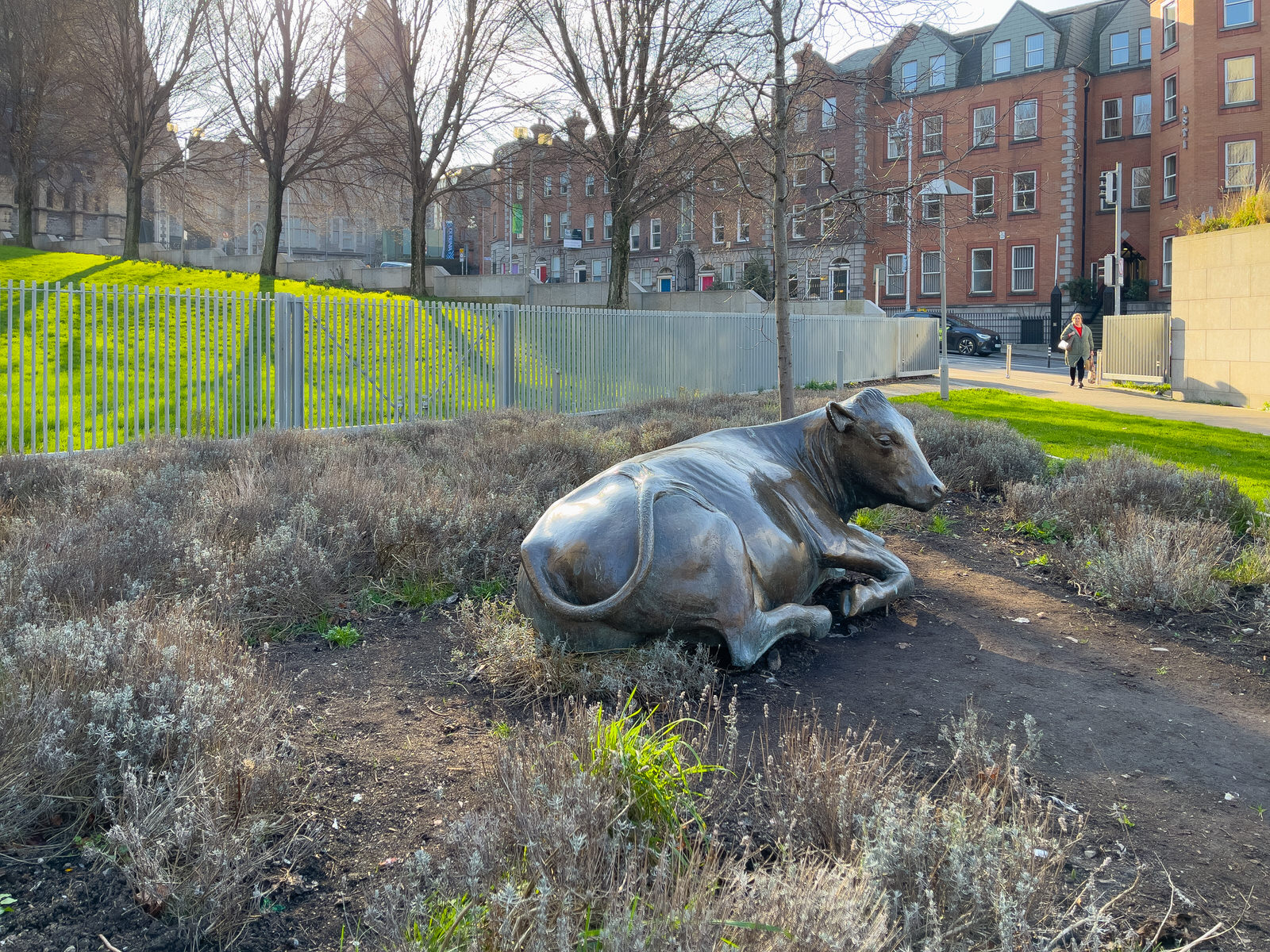 LONELY BRONZE COW AT WOOD QUAY